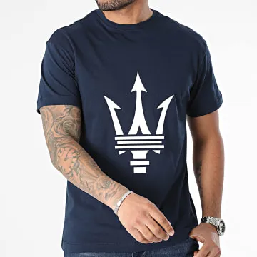Maserati Tridente Tee Shirt Blu Navy