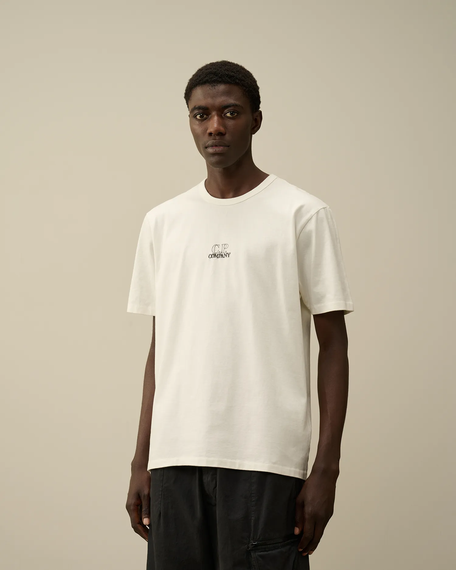 Mercerized 30/2 Jersey Twisted Logo Graphic T-Shirt