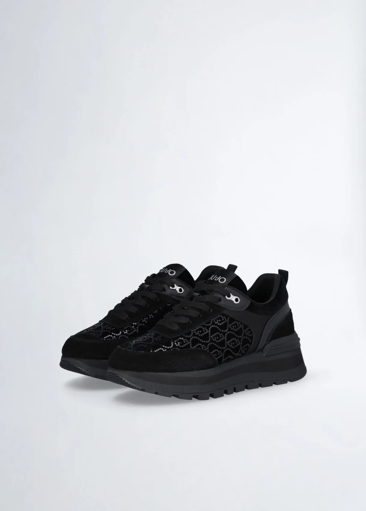 Sneakers platform con micro paillettes