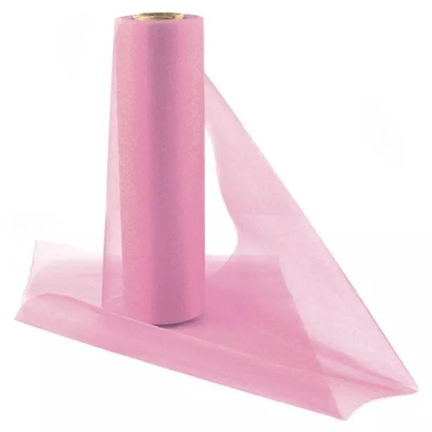 Tessuto organza rosa Lucia 25m